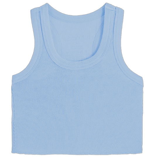 Ribbed Tank Top, Chambray Blue