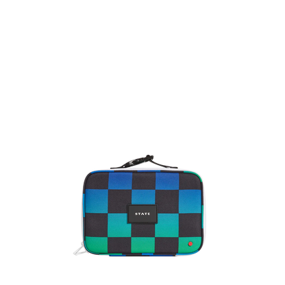 Rodgers Lunch Box, Blue Checkerboard