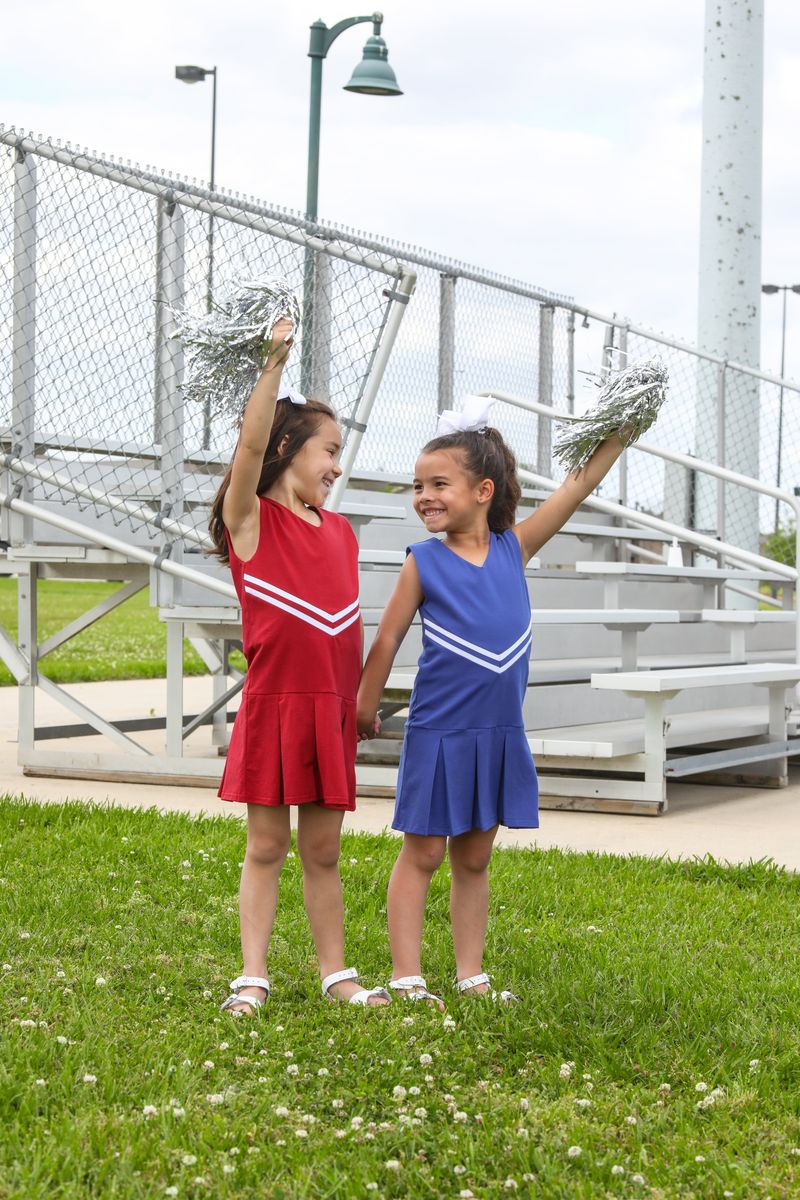 Knit Cheer Uniform Dress, Royal Blue