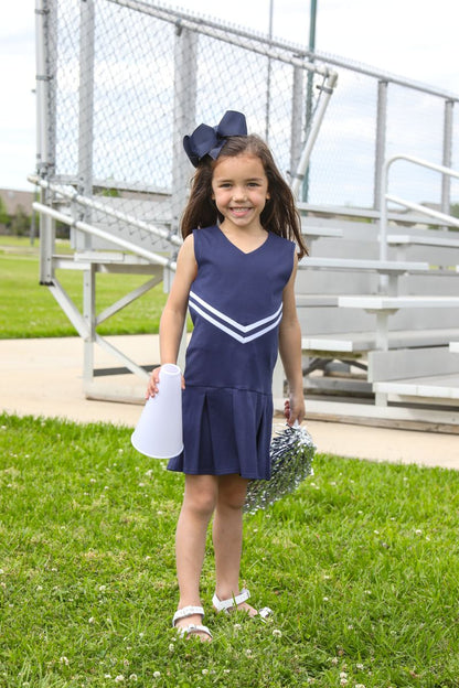 Knit Cheer Uniform Dress, Navy