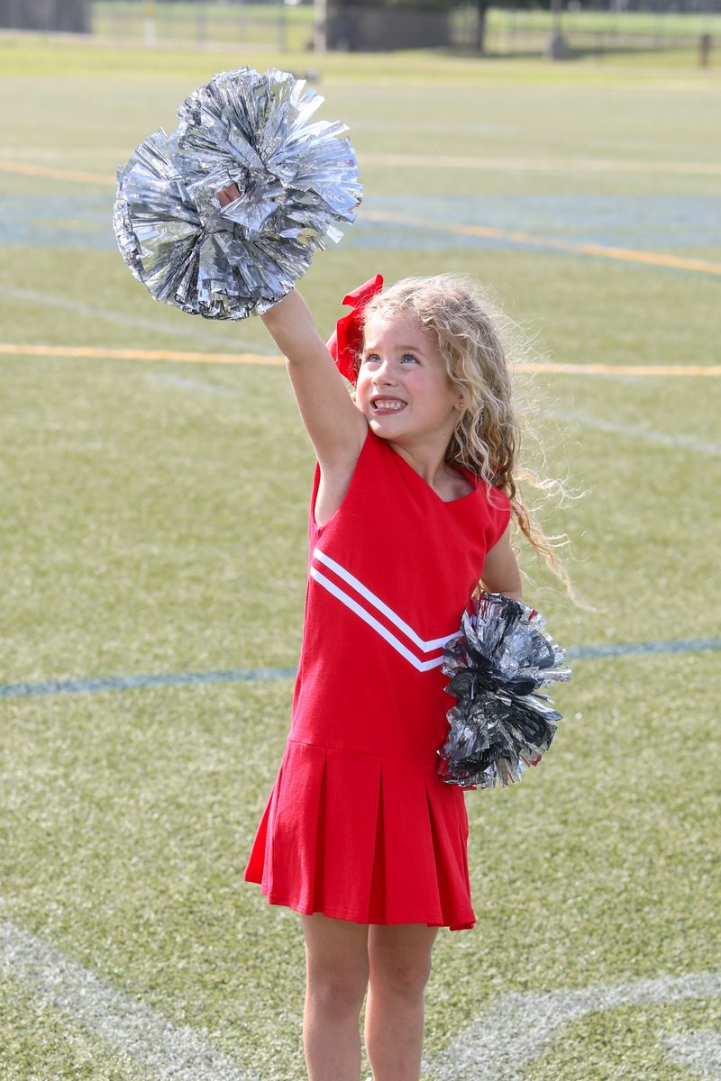 Knit Cheer Uniform Dress, Red