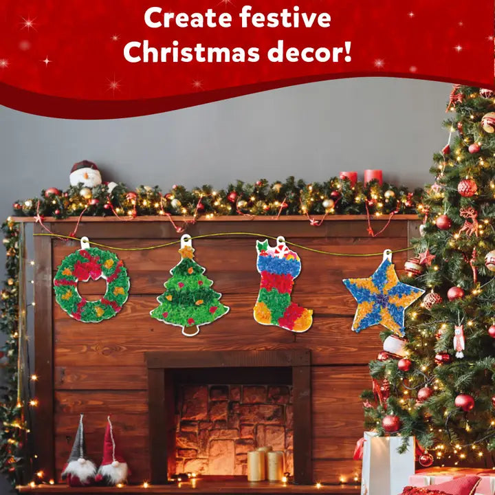 Poke in Art Diy Christmas Decor Holiday Craft For Kids
