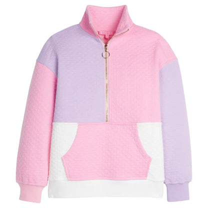 Color Block Pullover, Pink/Lilac