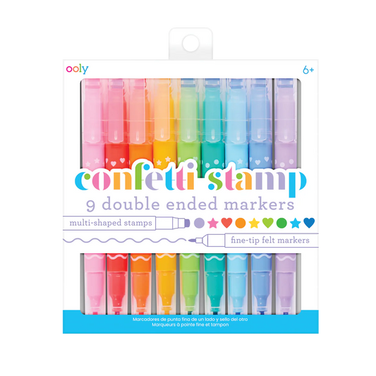 Confetti Stamp: Double-Ended Markers (Set of 9)
