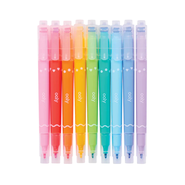 Confetti Stamp: Double-Ended Markers (Set of 9)