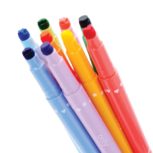 Confetti Stamp: Double-Ended Markers (Set of 9)