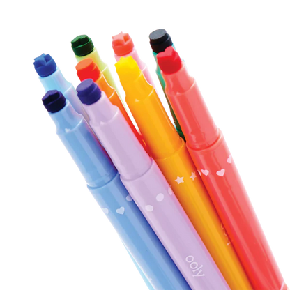 Confetti Stamp: Double-Ended Markers (Set of 9)