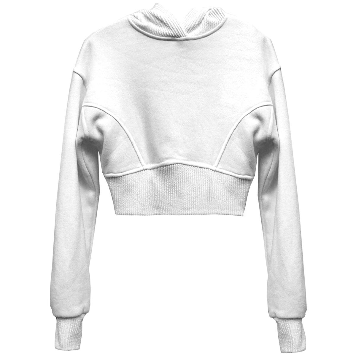 Crop Hoodie Sweater, White