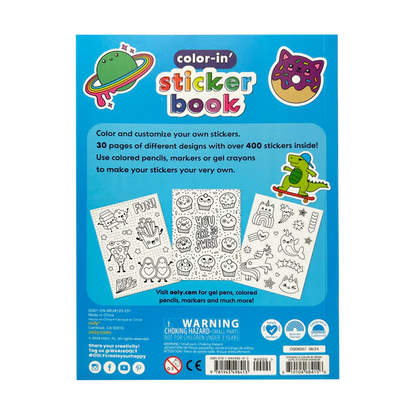 Stickiville: Color-In Sticker Book, Cute-A-Licious Doodles - 400+ Stickers