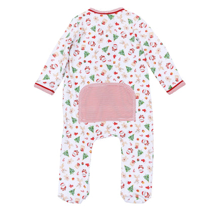 Christmas Magic Print Zip Footie