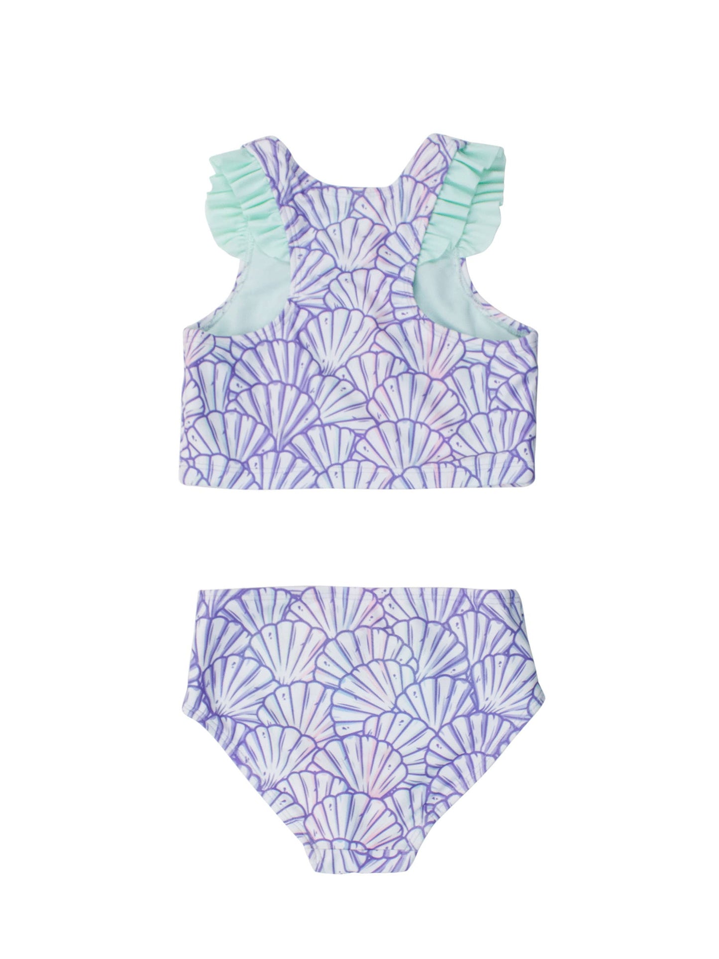 Girls Magical Mermaid Racerback Flutter Tankini 2-Piece Swimsuit
