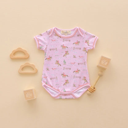Little Wranglers Lap Bodysuit, Dusty Rose