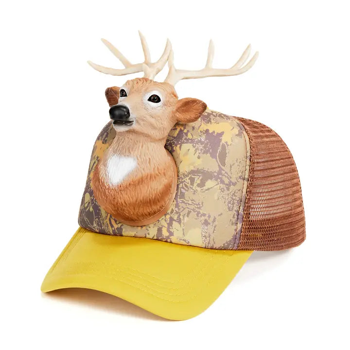 3D Animal Head Trucker Hat, Deer