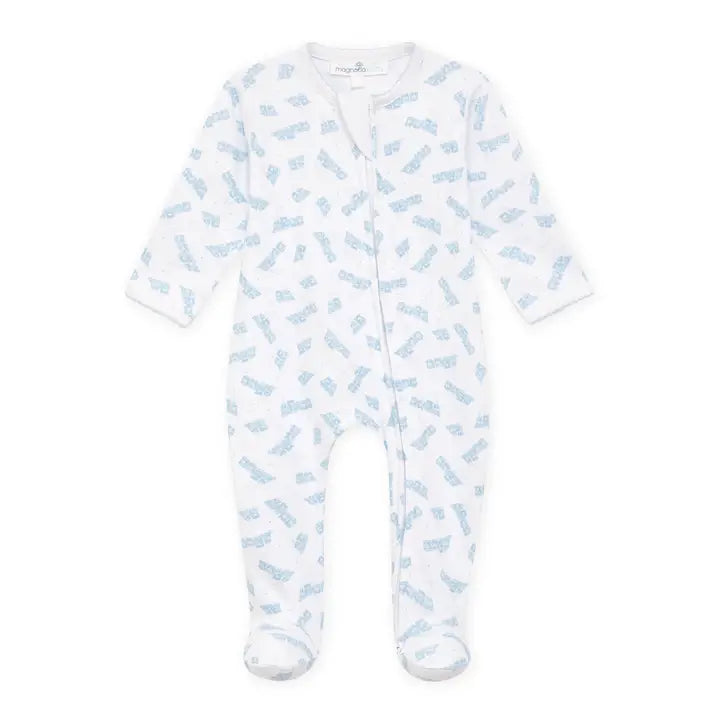 Choo Choo Train Print Zip Footie