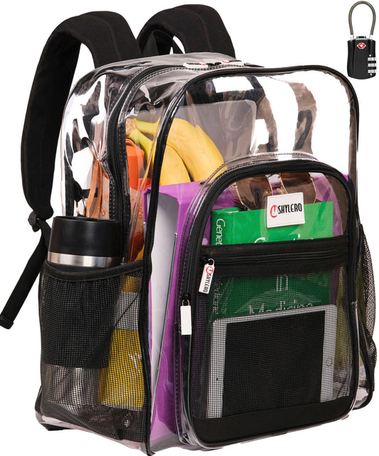 Clear Backpack For School XL | Top YKK® Zip | Black Rhino