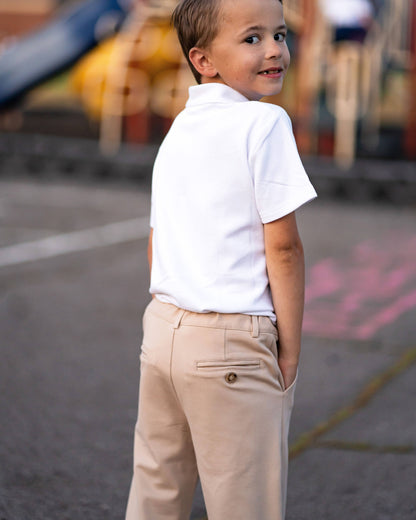 Parker Zipper Front Pant in Performance Khaki