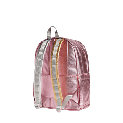 Kane Double Pocket Large Backpack, Pink Metallic