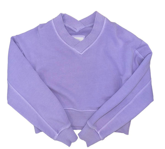 Double VNeck Sweat Top, Lavender