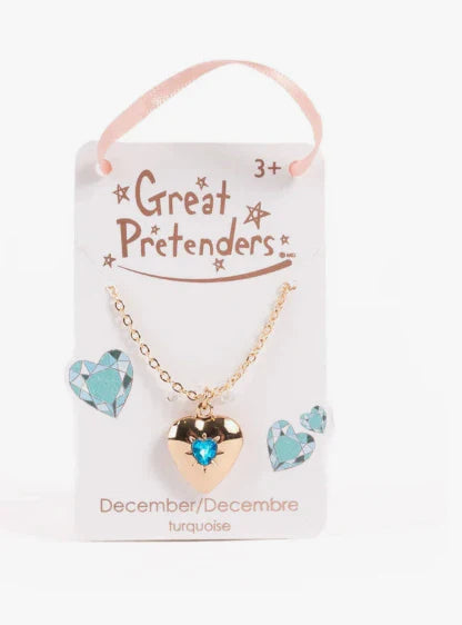 Birthstone Heart Locket Necklace