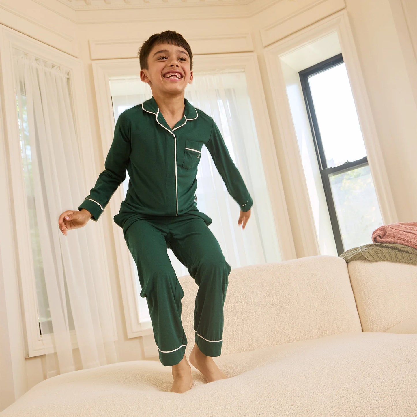 Magnetic Classic Kids 2pc Pajama Set, Deep Emerald