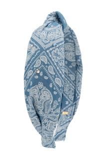 Crystallized Denim Bandanna Knot Headband