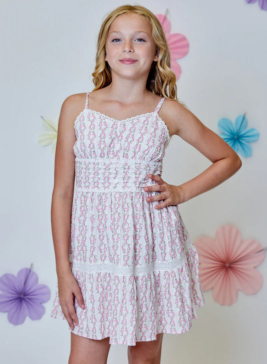 Berry Ice Color Floral Dress