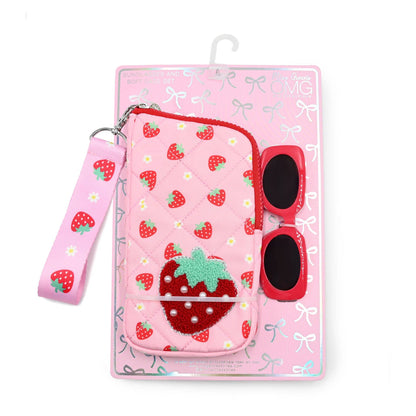 Strawberry Wristlet Case and Sunglasses
