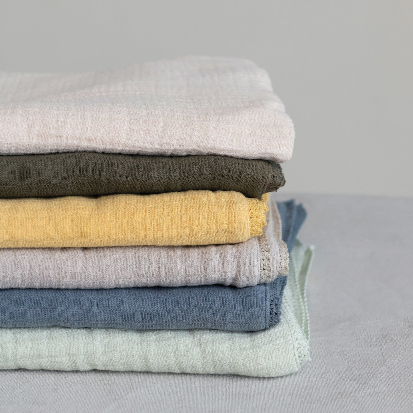 Cotton Knit Double Cloth Baby Blanket, Mustard