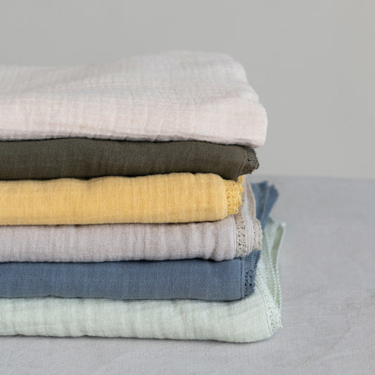Cotton Knit Double Cloth Baby Blanket, Mustard