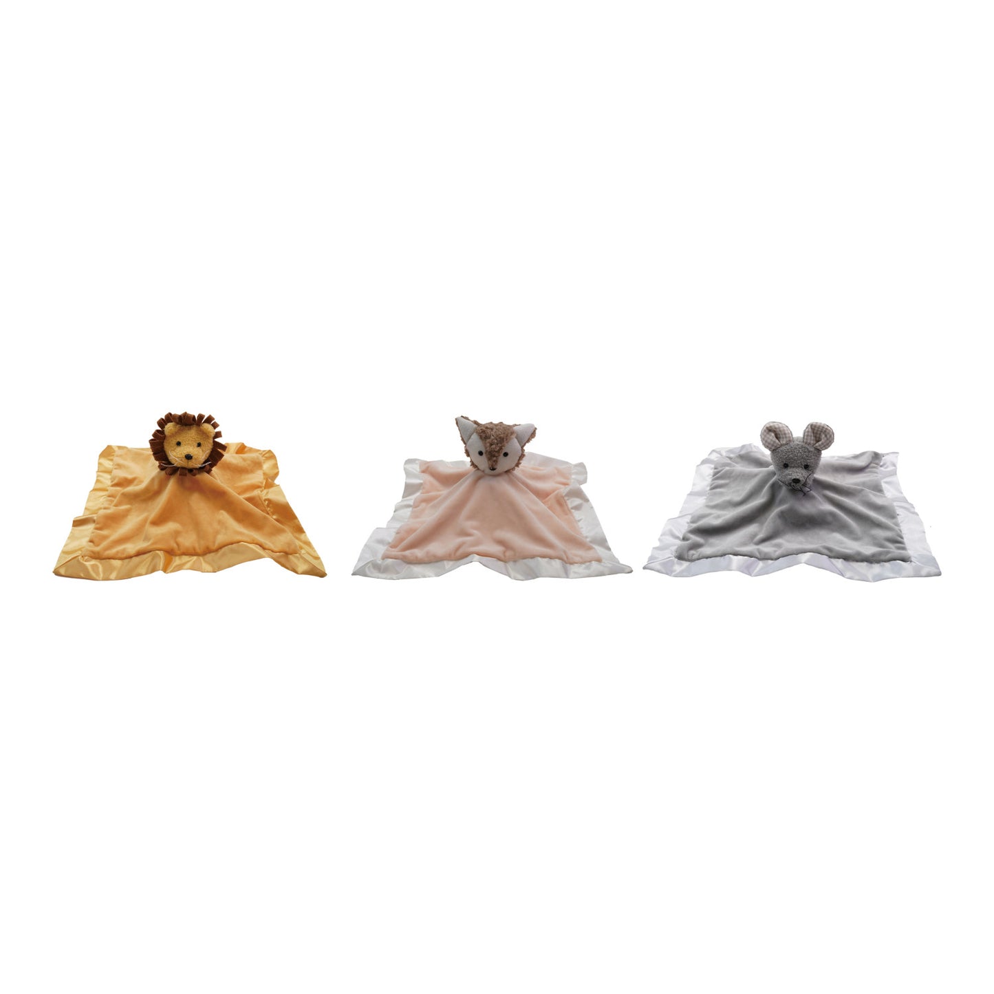 Plush 2-in-1 Peek-A-Boo Snuggle Toy w/Satin Trim (3 styles)