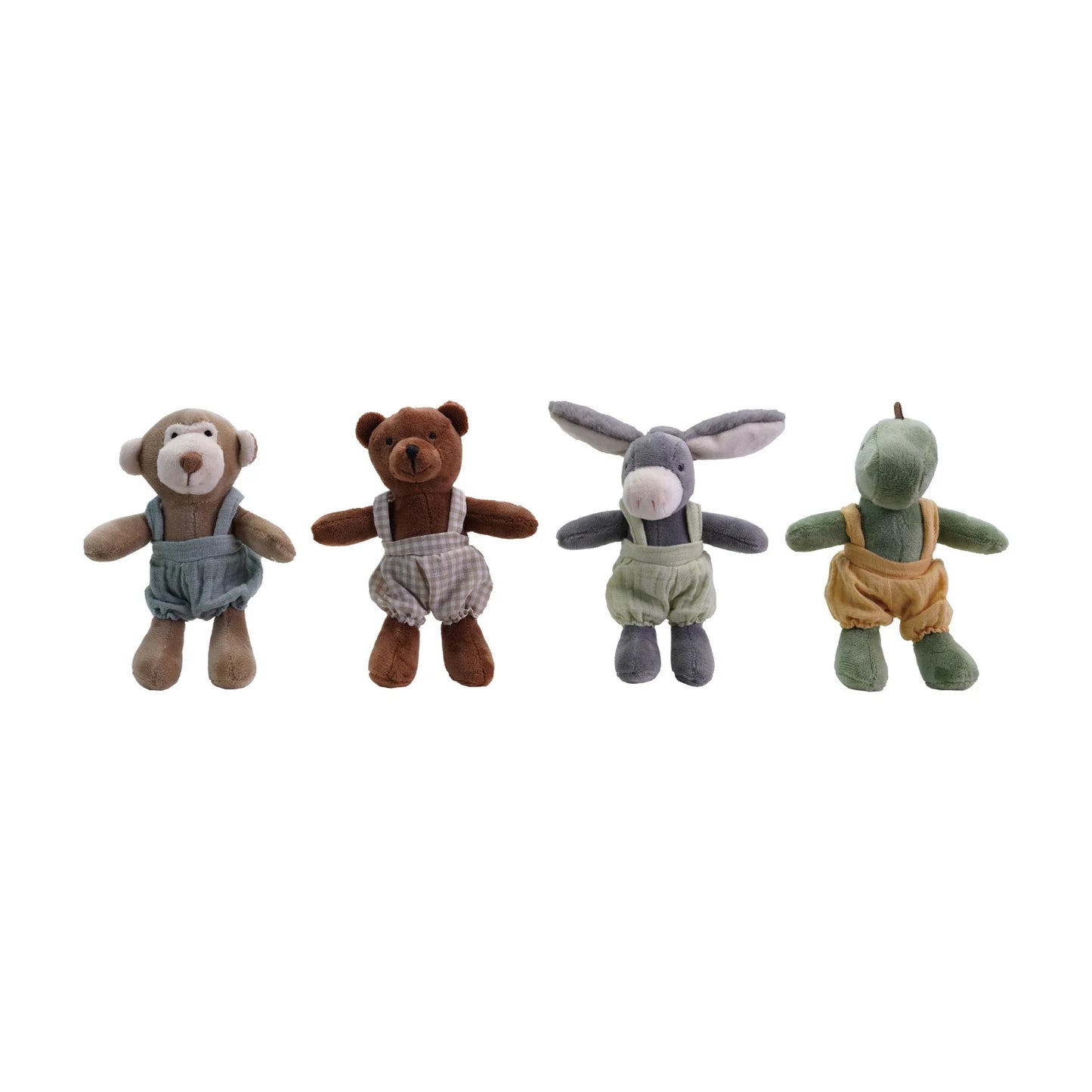 Plush Animal in Overalls, (4 styles)