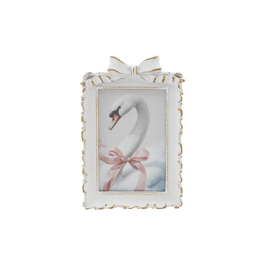 Bow Antique White Picture Frame