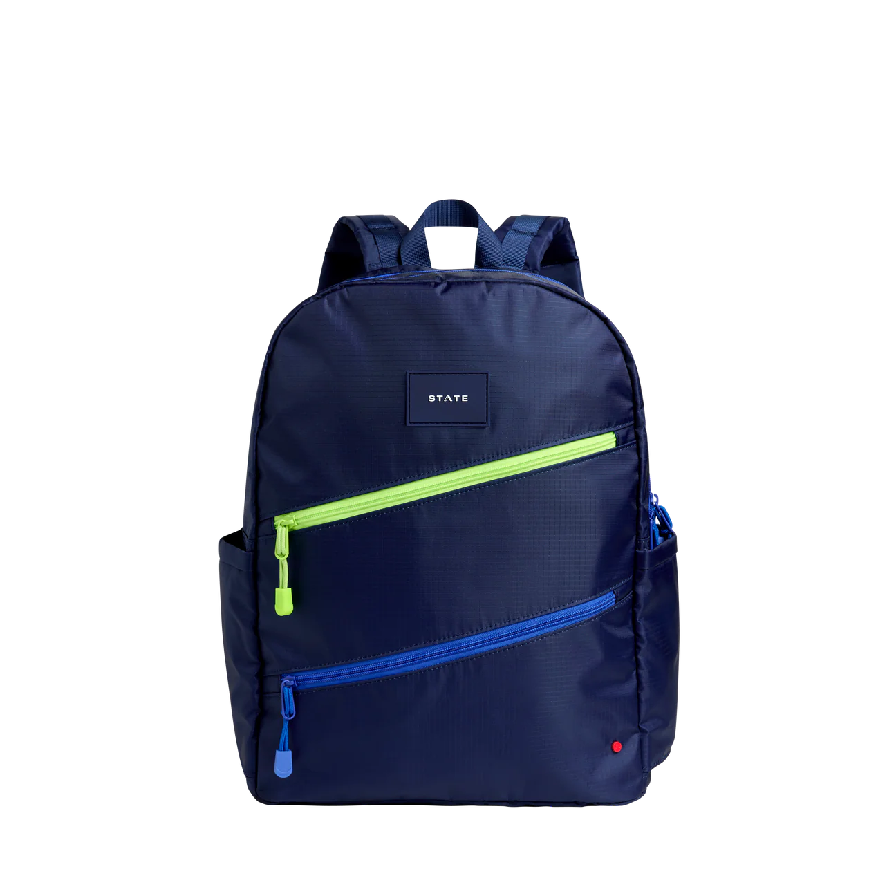 Kane Double Pocket Backpack, Ripstop Navy Diagonal Zipper