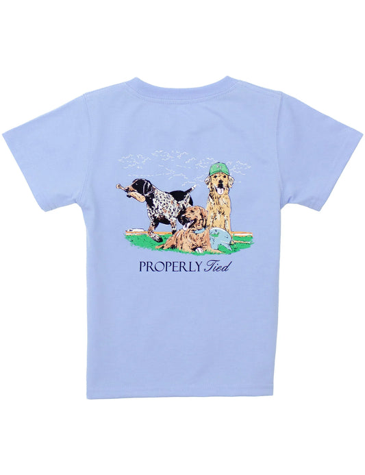 Boys Diamond Dogs SS Tee, Light Blue