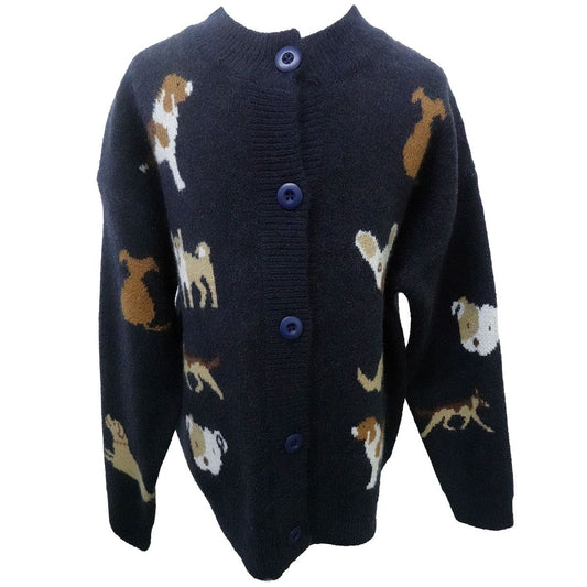 Doggie Cardigan, Navy