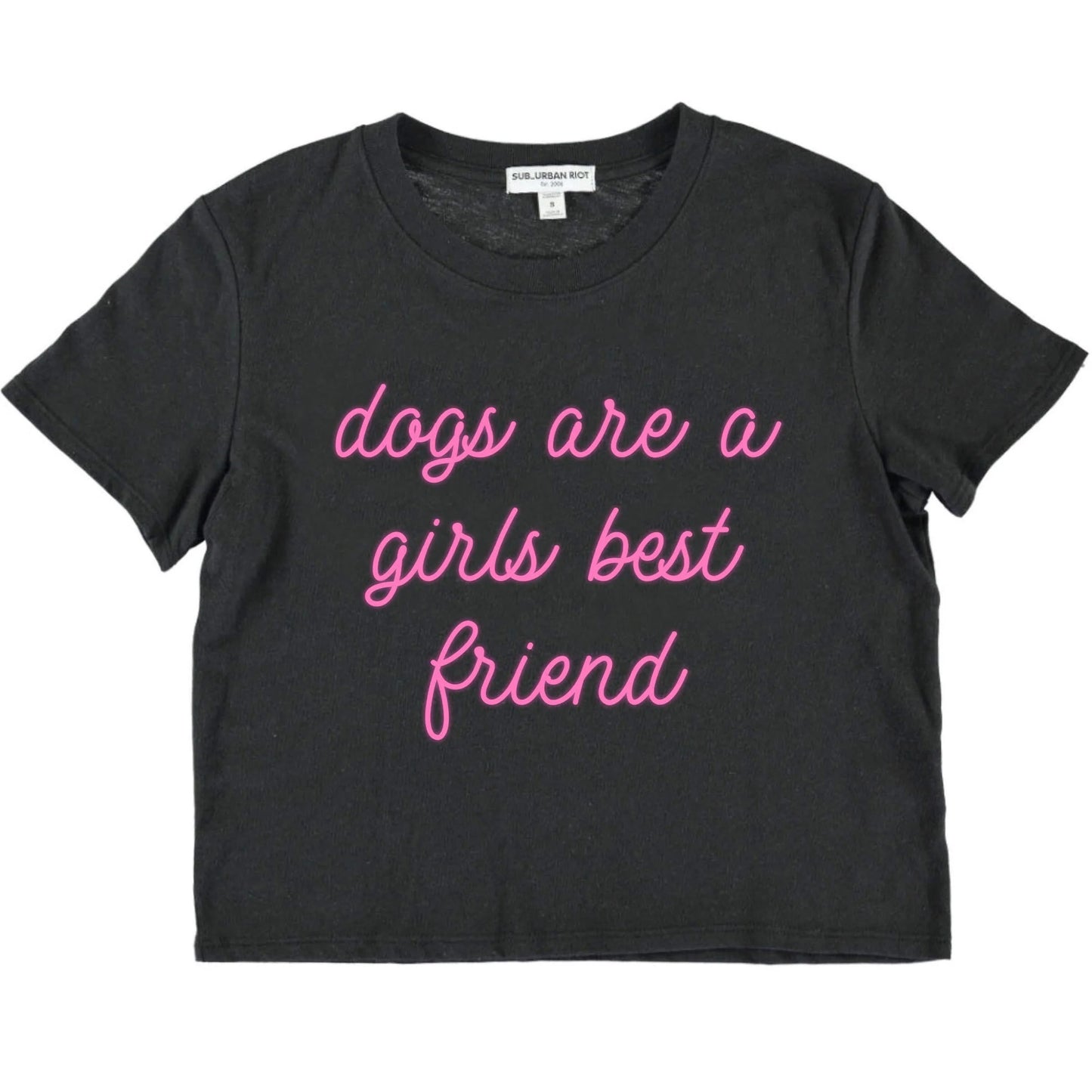 Dogs Are A Girls Best Friend Boxy Tee, Black