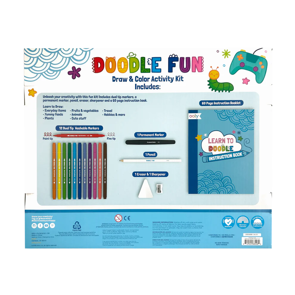 Doodle Fun: Draw & Color Activity Kit (17 piece set)