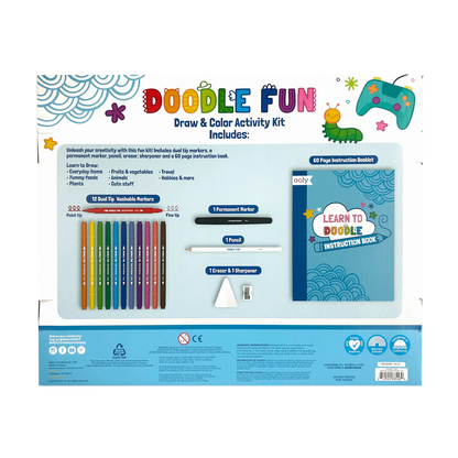 Doodle Fun: Draw & Color Activity Kit (17 piece set)