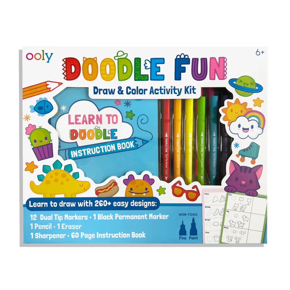 Doodle Fun: Draw & Color Activity Kit (17 piece set)