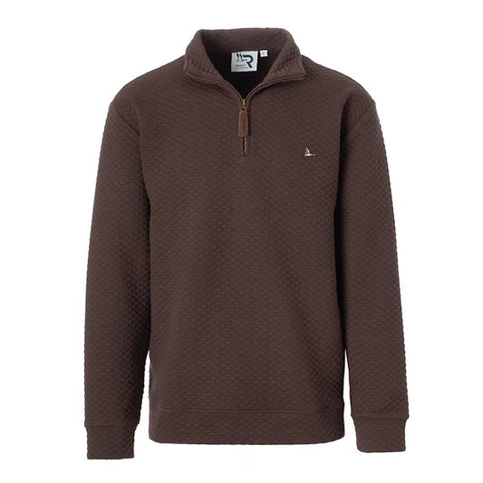 Drake 1/4 Zip Quilted Pullover, Brown