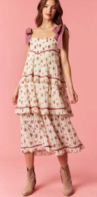 Ditsy Flower Printed Lace Mini Dress