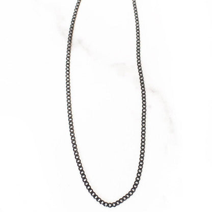 Thin Cuban Link Chain | Black