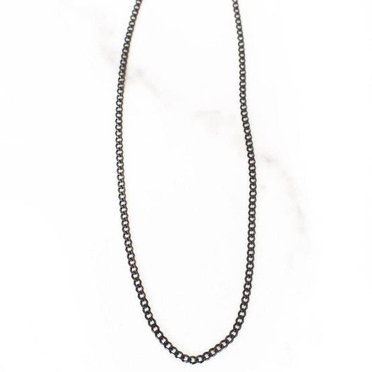 Thin Cuban Link Chain | Black