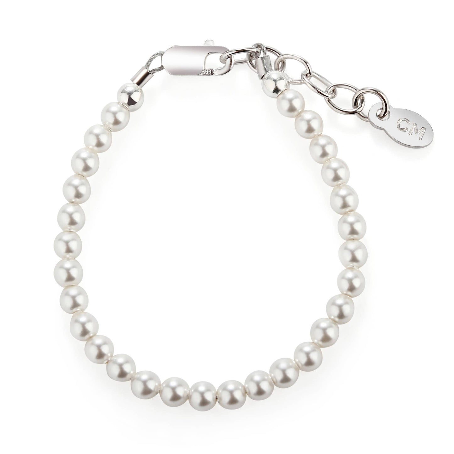 Girls Sterling Silver Dainty Pearl Baby & Child's Bracelet
