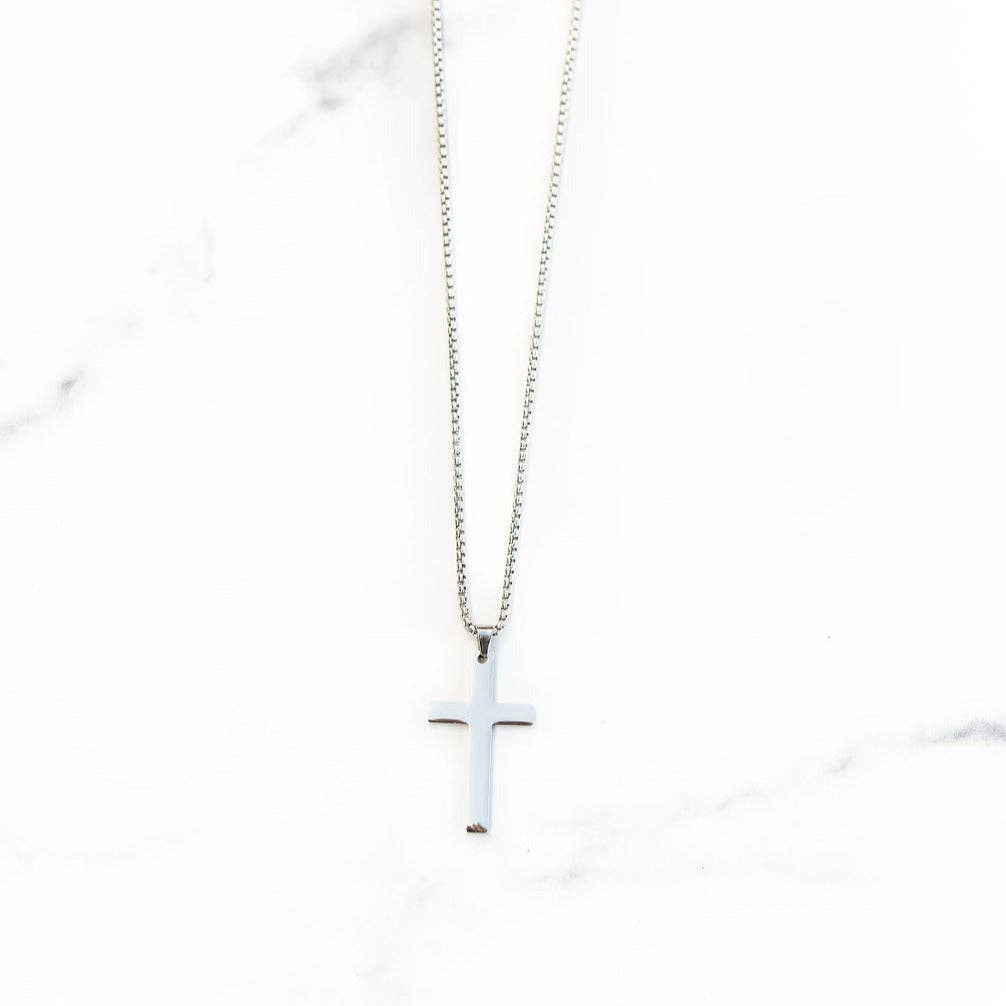 Flat Silver Cross Chain