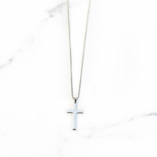 Flat Silver Cross Chain