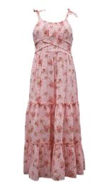 Emma Tiered Maxi Dress, Rose Floral