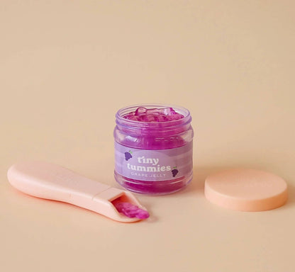 Tiny Tummies - Grape jelly food - Jar and spoon