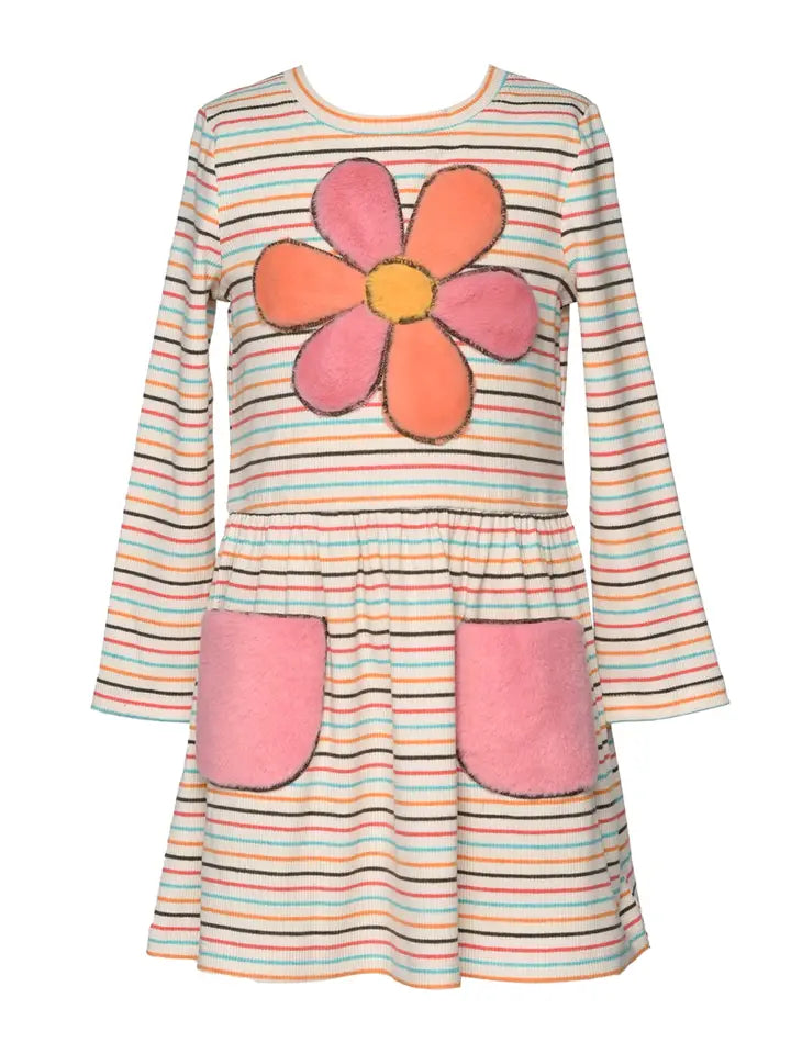 Fall Flower Stripe Dress