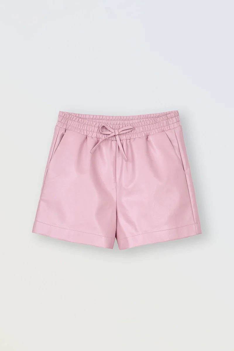 Faux Leather Short, Light Pink